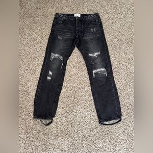 ONETEASPOON MEN’S BLACK METAL JEANS Size 32